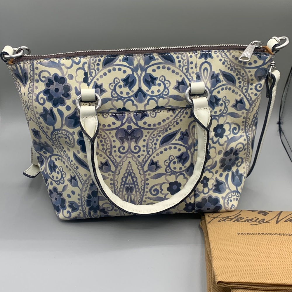 Patricia Nash Satchel Italian Folklore Pattern Handbag Purse Like New! - Picture 2 of 7